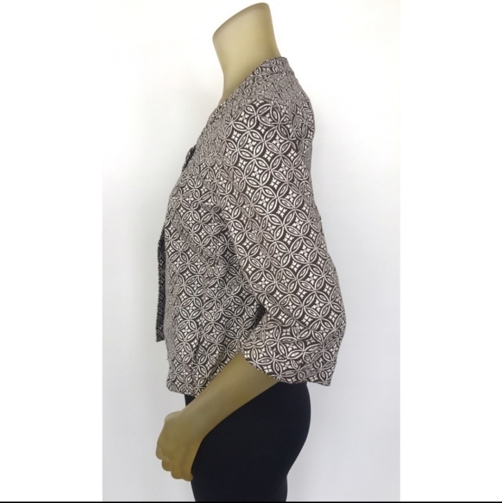 Talbots Brown Off White Single Button Blazer Stre… - image 4